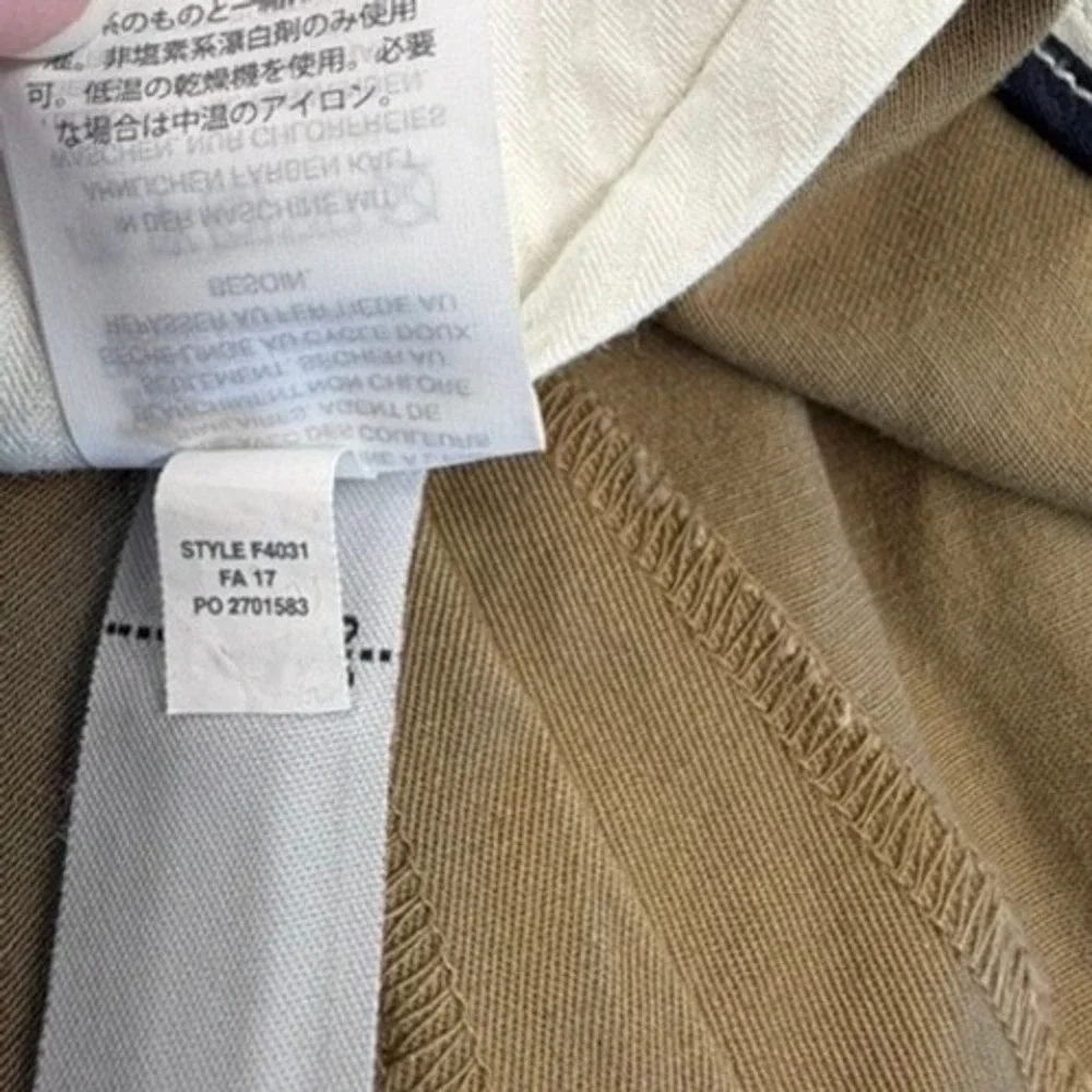 J.Crew Bowery Chino Pants Mens 34x32 Khaki Tan Stretch Cotton Twill